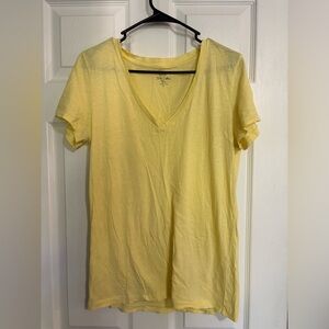 J. Crew Slub Cotton Yellow Tee Women’s Size Large